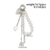Elegant Heart Shell Pendant Pearl Keychain - ArtGalleryZen