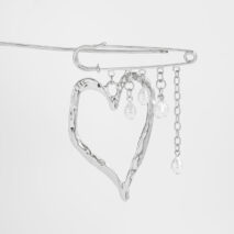 Elegant Hollow Heart Pearl Tassel Pin Brooch - ArtGalleryZen