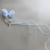 Elegant Layered Butterfly Pearl Long Chain Ribbon Elf Ear Cuff Wrap Earring - ArtGalleryZen