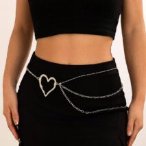 Elegant Layered Hollow Heart Charm Waist Chain - ArtGalleryZen