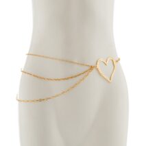 Elegant Layered Hollow Heart Charm Waist Chain - ArtGalleryZen