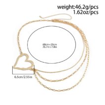 Elegant Layered Hollow Heart Charm Waist Chain - ArtGalleryZen