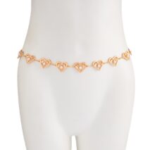 Elegant Layered Hollow Heart Pearl Waist Chain - ArtGalleryZen