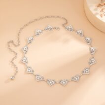 Elegant Layered Hollow Heart Pearl Waist Chain - ArtGalleryZen