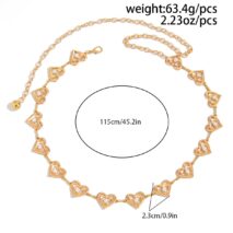 Elegant Layered Hollow Heart Pearl Waist Chain - ArtGalleryZen