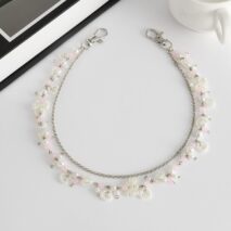 Elegant Layered Pearl Heart Glass Bead Trouser Chain - ArtGalleryZen