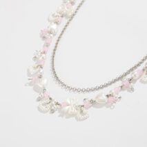 Elegant Layered Pearl Heart Glass Bead Trouser Chain - ArtGalleryZen