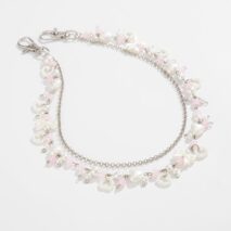Elegant Layered Pearl Heart Glass Bead Trouser Chain - ArtGalleryZen