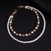 Elegant Layered Rhinestone Flower Pearl Trouser Chain - ArtGalleryZen