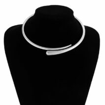 Elegant Minimalist Gold Silver Tone Open Collar Necklace - ArtGalleryZen