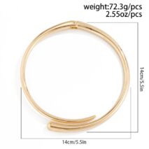 Elegant Minimalist Gold Silver Tone Open Collar Necklace - ArtGalleryZen