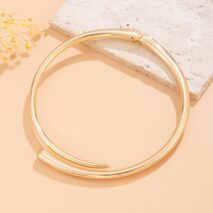 Elegant Minimalist Gold Silver Tone Open Collar Necklace - ArtGalleryZen