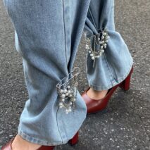 Elegant Pearl Heart Tassel Trouser Pin - ArtGalleryZen