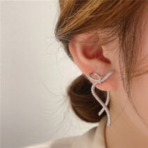 Elegant Rhinestone Inlaid Bowknot Earrings - ArtGalleryZen