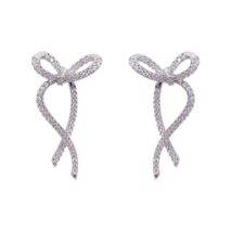 Elegant Rhinestone Inlaid Bowknot Earrings - ArtGalleryZen