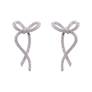 Elegant Rhinestone Inlaid Bowknot Earrings - ArtGalleryZen