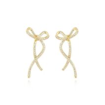 Elegant Rhinestone Inlaid Bowknot Earrings - ArtGalleryZen