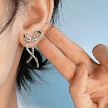 Elegant Rhinestone Inlaid Bowknot Earrings - ArtGalleryZen