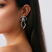 Elegant Ribbon Bowknot Stud Earrings - ArtGalleryZen