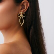 Elegant Ribbon Bowknot Stud Earrings - ArtGalleryZen