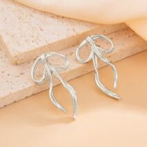 Elegant Ribbon Bowknot Stud Earrings - ArtGalleryZen