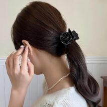 Elegant Rose Flower Hair Claw - ArtGalleryZen
