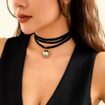 Elegant Velet Orb Pendant Chocker Necklace - ArtGalleryZen