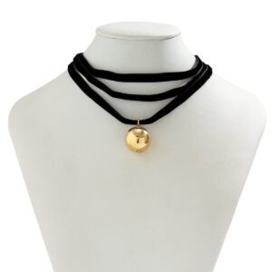 Elegant Velet Orb Pendant Chocker Necklace - ArtGalleryZen