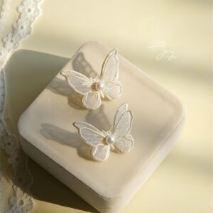 Embroidery Lace Butterfly Earrings - ArtGalleryZen
