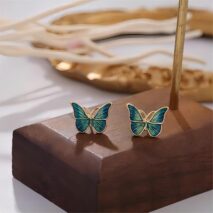 Enamel Butterfly Earrings - ArtGalleryZen