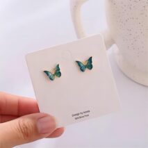 Enamel Butterfly Earrings - ArtGalleryZen