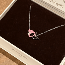 Enamel Sanrio Kuromi My Melody Mobius Strip Necklace - ArtGalleryZen