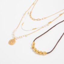 Ethnic Style Layered Pleated Round Disk Pendant Turquoise Seed Beaded Necklace Set - ArtGalleryZen