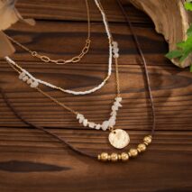 Ethnic Style Layered Pleated Round Disk Pendant Turquoise Seed Beaded Necklace Set - ArtGalleryZen