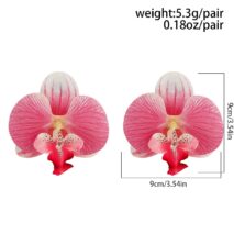 Exaggerated Butterfly Orchid Flower Stud Earrings - ArtGalleryZen