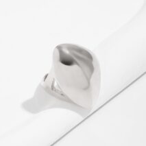 Exaggerated Chunky Gold Silver Tone Glossy Ring - ArtGalleryZen