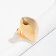 Exaggerated Chunky Gold Silver Tone Glossy Ring - ArtGalleryZen