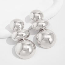 Exaggerated Circular Oval Splicing Stud Earrings - ArtGalleryZen