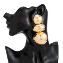 Exaggerated Circular Oval Splicing Stud Earrings - ArtGalleryZen