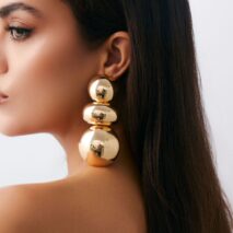 Exaggerated Circular Oval Splicing Stud Earrings - ArtGalleryZen