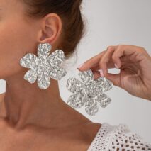 Exaggerated Gold Silver Plated Flower Earrings - ArtGalleryZen