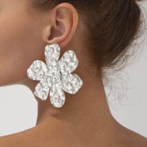 Exaggerated Gold Silver Plated Flower Earrings - ArtGalleryZen