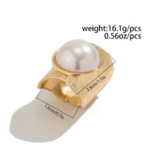 Exaggerated Pearl Inlaid Knuckle Ring - ArtGalleryZen