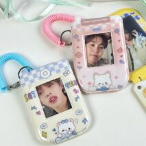 Foldable Phone Shaped Photocard Holder Keychain - PVC Card Case - ArtGalleryZen