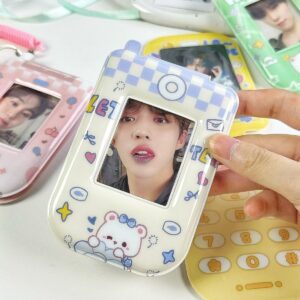 Foldable Phone Shaped Photocard Holder Keychain - PVC Card Case - ArtGalleryZen