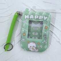 Foldable Phone Shaped Photocard Holder Keychain - PVC Card Case - ArtGalleryZen