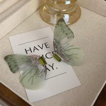 Forest Style Rhinestone Inlaid Chiffon Butterfly Stud Earrings - ArtGalleryZen