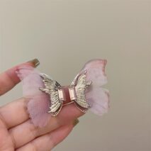 Forest Style Rhinestone Inlaid Chiffon Butterfly Stud Earrings - ArtGalleryZen