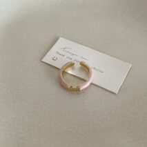 French Style CZ Inlaid Butterfly Enamel Flower Pearl Open Ring - ArtGalleryZen