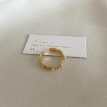 French Style CZ Inlaid Butterfly Enamel Flower Pearl Open Ring - ArtGalleryZen
